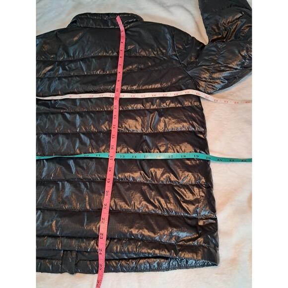 J.Crew Down Filled Puffer Mock Neck Jacket 2 Way Zipper Black Pockets Size M - Picture 9 of 12